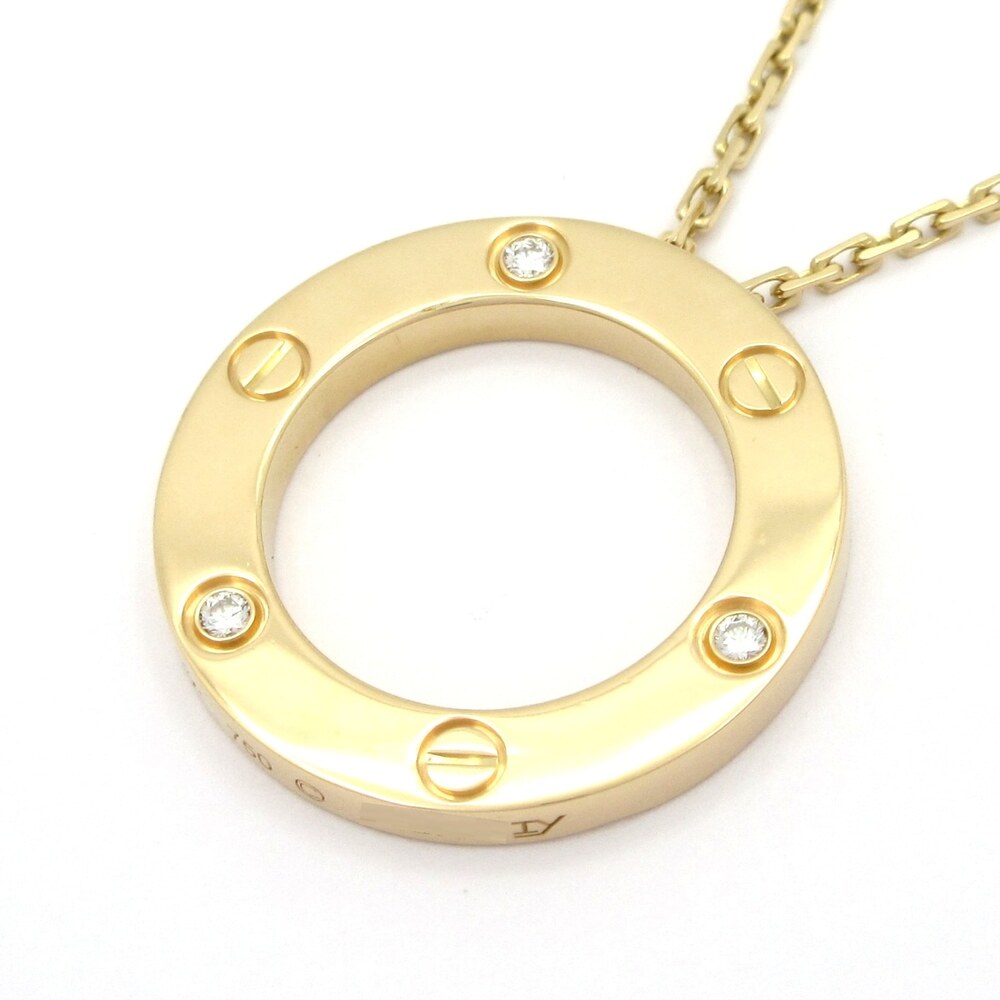 Cartier Love Circle Necklace B7014500 18K Yellow Gold Diamond